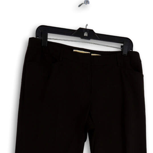 Womens Black Flat Front Pockets Regular Fit Straight Leg Dress Pants Size 8 image number 3