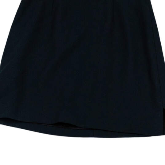 Womens Black Stretch Side Slit Flat Front Back Zip Button Mini Skirt Size 4 image number 4