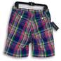 NWT Mens Multicolor Plaid Flat Front Slash Pockets Chino Shorts Size 30 image number 2