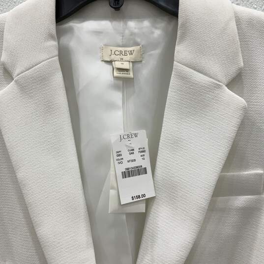 NWT J. Crew Womens White Long Sleeve Notch Lapel One Button Blazer Size 10 image number 3