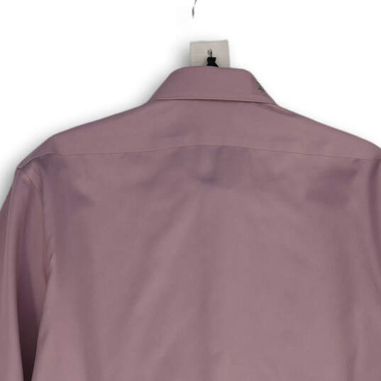 NWT Mens Pink Spread Collar Slim Fit Button-Up Shirt Size L (16.5 34/35) image number 4