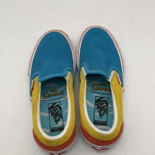 Mens The Simpsons 721356 Blue Yellow Suede Slip-On Sneaker Shoes Size 5.5 image number 3