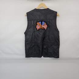 Navarre Leather Company Black Lined Leather Vest MN Size L alternative image