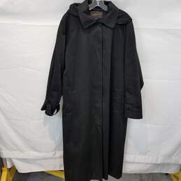 Pendleton Long Sleeve Black Button Down Hooded Trench Coat Jacket Adult Size 16
