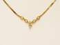 14K Yellow Gold 0.16 CTTW Diamond Herringbone Chain Necklace 2.2g image number 3