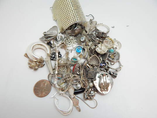 172.8g Sterling Silver Scrap Jewelry & Stones image number 3