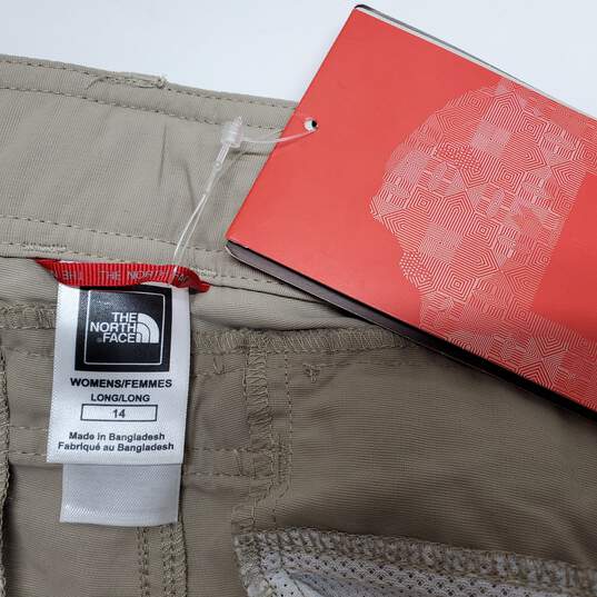 The North Face Beige Hiking Convertible Pants Women's 14 Long NWT image number 3