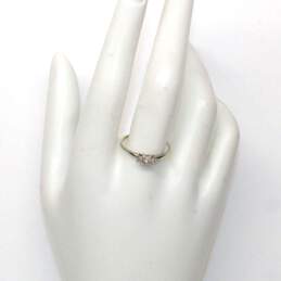 14K White Gold Three Stone Princess Cut Diamond Ring Size 9 alternative image