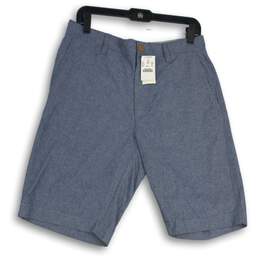 NWT J. Crew Mens Blue Flat Front Slash Pocket Chino Shorts Size 32W