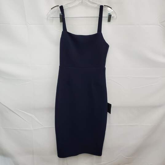 NWT Lulus WM's Navy Blue Ribbed Bodycon Midi Dress Size SM image number 1