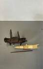 Lot of 2 Asian Miniature Fishing Boats Missing Parts Sculpture Vintage image number 5