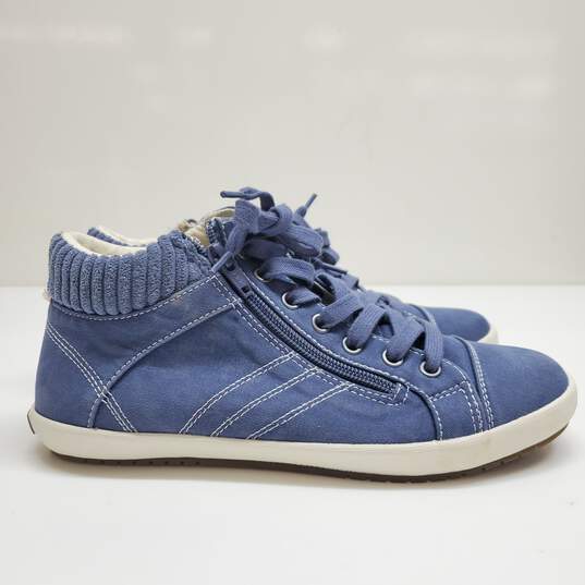 Taos Women's Startup High Top Sneaker in Blue Suede Size 7 image number 1