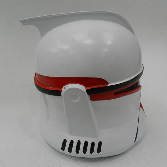 Star Wars The Clone Wars Clone Storm Trooper Red White Cosplay Prop Costume Helmet image number 2
