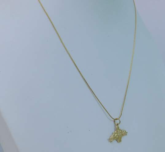 Romantic 14k Yellow Gold Flower Boquet Pendant Necklace 3.4g image number 2
