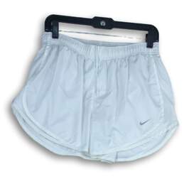 Nike Womens White Dri-Fit Tempo Elastic Drawstring Waist Running Shorts Size L