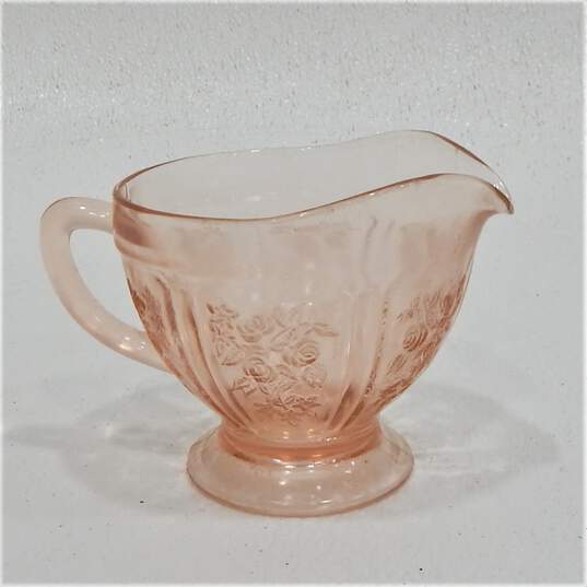 Vintage Pink Glassware Dinnerware Teacup Creamer Mixed Lot image number 4
