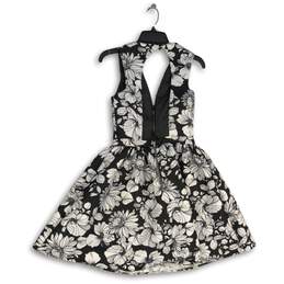 Charlotte Russe Womens Black White Floral Sleeveless Fit & Flare Dress Size S alternative image