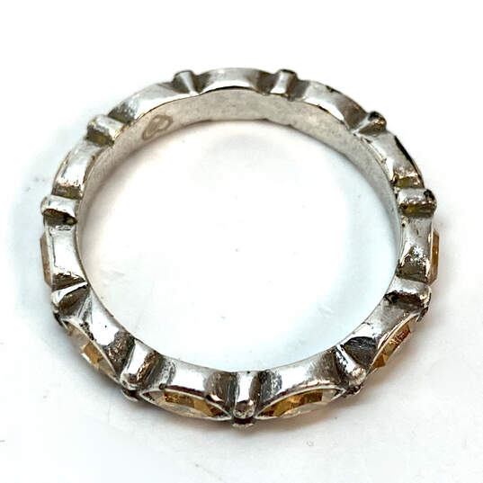 Designer Brighton Silver-Tone Brown Crystal Cut Stone Fashionable Band Ring image number 2