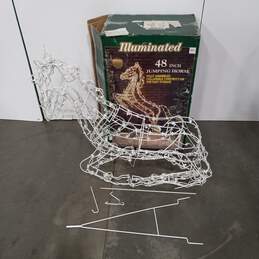 Illuminated 48 Inch Holiday Lighted Decoration Jumping Horse In Box