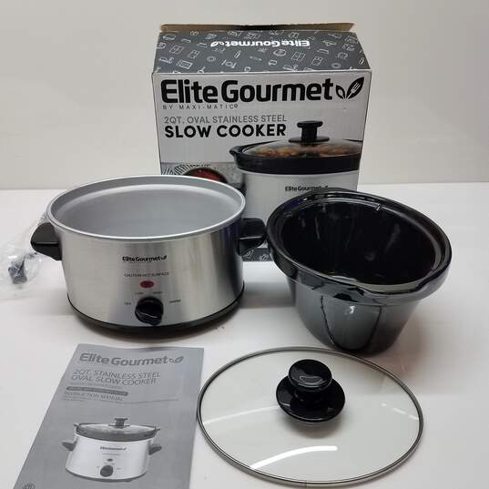 2 Qt. Electric Stainless Steel Slow Cooker – Shop Elite Gourmet