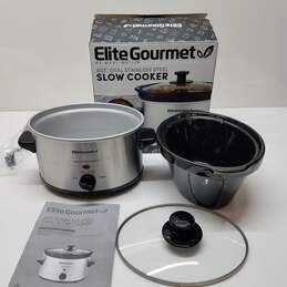 Elite Gourmet Maxi-Matic 2QT Oval Stainless Steel Slow Cooker