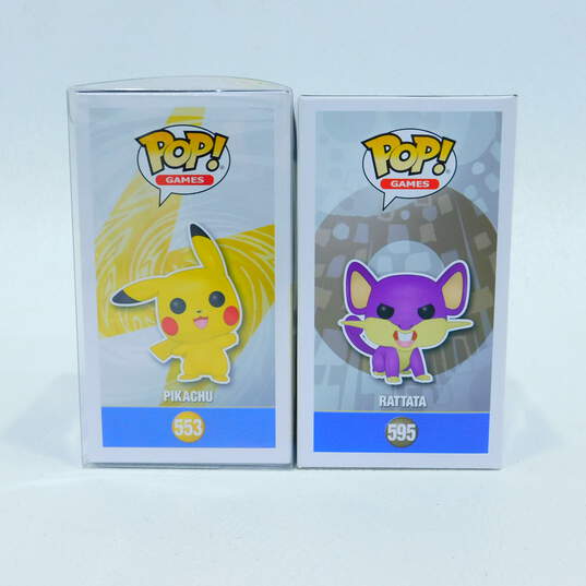 Funko Pop Pokemon Diamond Pikachu 553 & Rattata 595 Vinyl Figures IOB image number 4