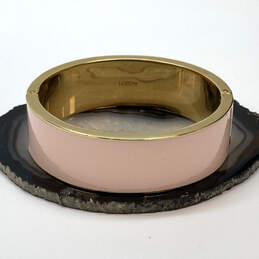 Designer J. Crew Gold-Tone Round Shape Pink Enamel Bangle Bracelet alternative image