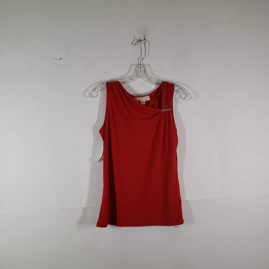 Womens Asymmetrical Neck Sleeveless Pullover Blouse Top Size Small image number 1