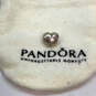 Designer Pandora S925 ALE Sterling Silver CZ Heart Beaded Charm With Bag image number 4