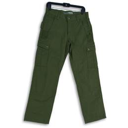 Carhartt Mens Green Fleece Lined Relaxed Fit Ripstop Work Cargo Pants Size 30x30