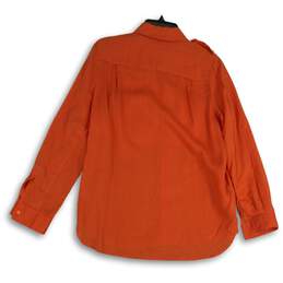Michael Kors Womens Orange Spread Collar Long Sleeve Button-Up Shirt Size Medium alternative image