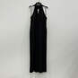 Womens Black Sleeveless Halter Neck Regular Fit Back Zip Maxi Dres Size 12 image number 1