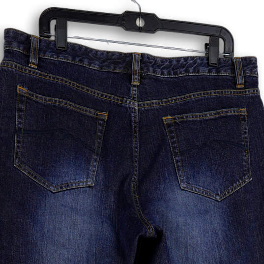 Womens Blue Denim Medium Wash High Waist Pockets Capri Jeans Size 16 image number 2