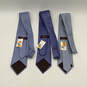 NWT Mens Blue Geometric Silk Adjustable Designer Neckties Lot Of 3 image number 2