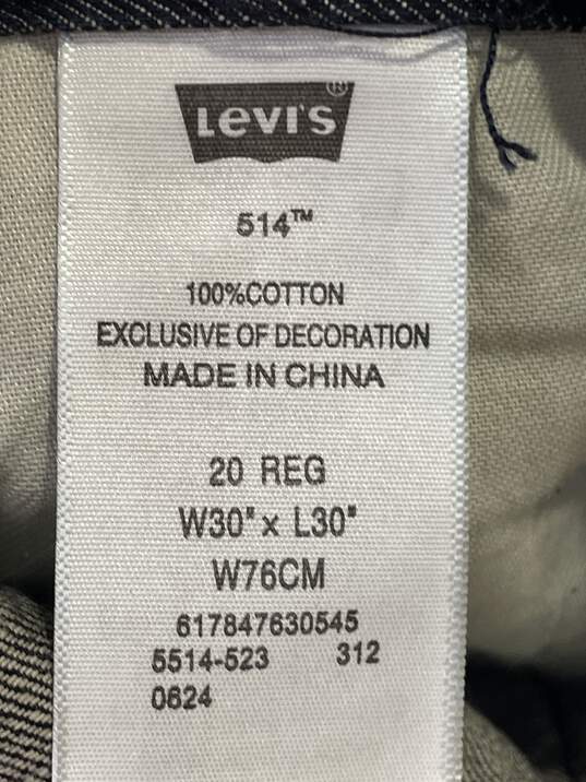 Mens 514 Blue Medium Wash Denim Slim Straight Jeans Size 30X30 T-0552426-A image number 6