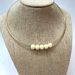 Designer J. Crew Gold-Tone White Pearl Fashionable Choker Necklace