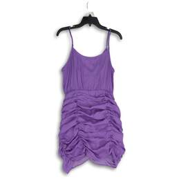 NWT South Womens Purple Ruched V-Neck Sleeveless Mini Dress Size Large alternative image