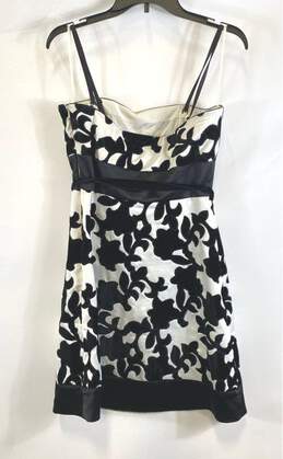NWT White House Black Market Womens Black White Velvet Floral Mini Dress Size 6 alternative image