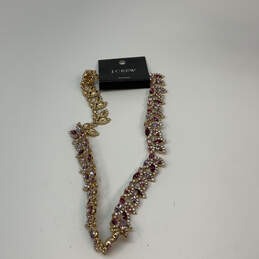 Designer J. Crew Gold-Tone Pink Crystal Stones Statement Necklace alternative image