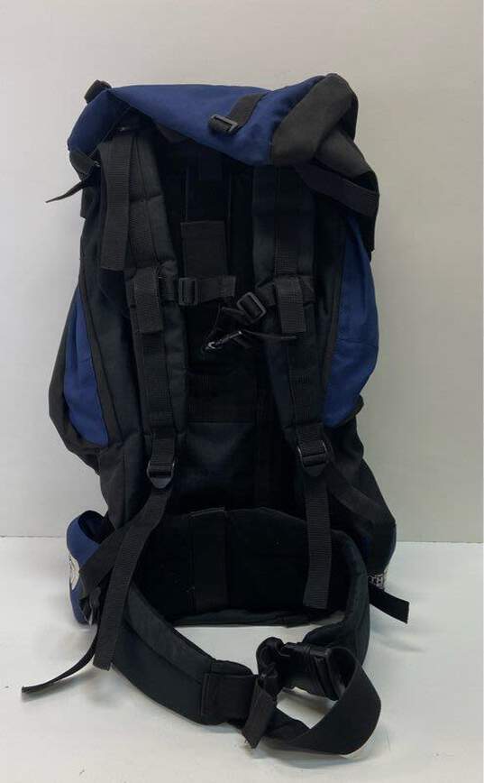 The North Face Navy Blue Nylon Large Camping Hiking Backpack Bag image number 3