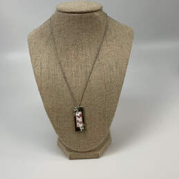 Designer Brighton Silver-Tone Chain Butterfly Rectangle Pendant Necklace