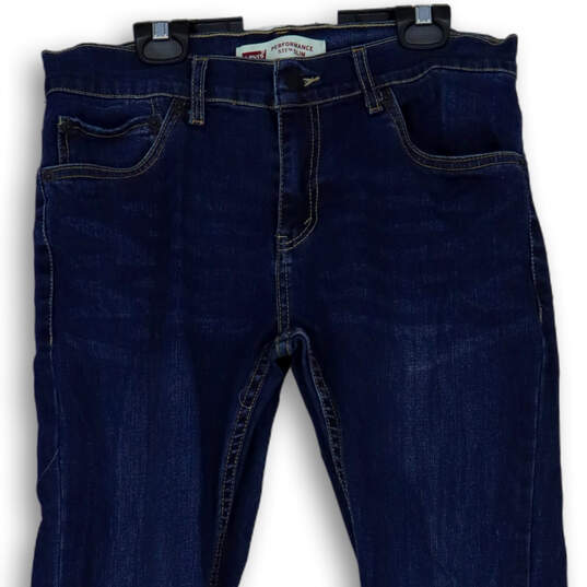 Womens Blue 511 Performance Slim-Fit Denim Straight Leg Jeans Size 18R image number 2