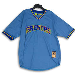 Mens Blue Milwaukee Brewers Christian Yelich #22 Baseball Jersey Size XL