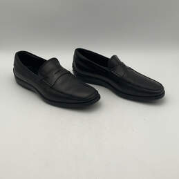 Mens Black Leather Round Toe Slip-On Casual Loafer Shoes Size 8.5 alternative image