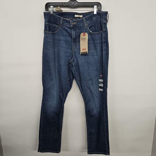 Denim Blue Classic Mid Rise Skinny Jeans image number 1