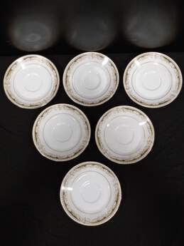 Bundle of 6 White Signature Collection Queen Anne China Saucers alternative image