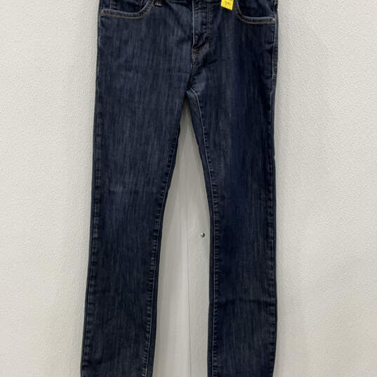 Mens Blue Denim Dark Wash 5-Pocket Design Straight Jeans Size 34/34 image number 1