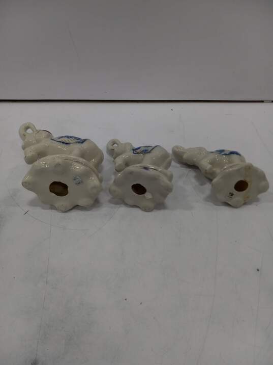 3PC Flambro Porcelain Elephants Figurine Bundle image number 5