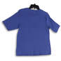 Womens Blue Round Neck Short Sleeve Stretch Pullover Blouse Top Size Small image number 2