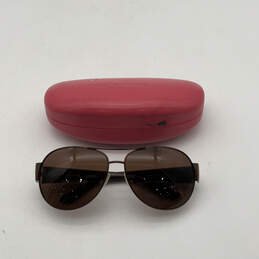 Womens Brown Lens Burgundy Full Rim Round Prescription Sunglasses With Case